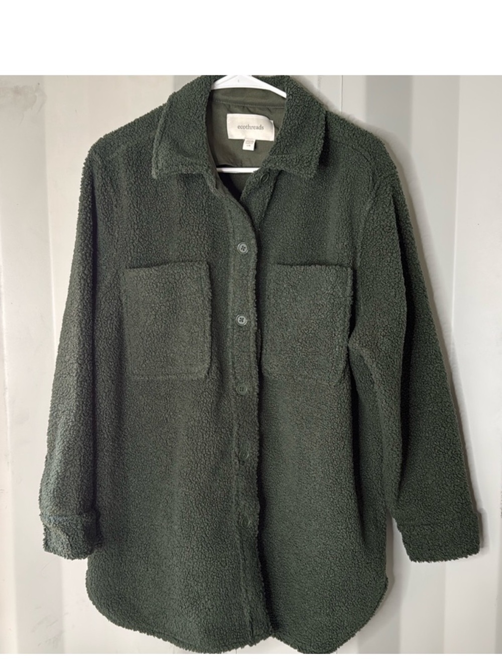 Eco Threads Fleece Button-Up Jacket
